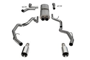 RAM 1500 Performance Exhaust - Dual Rear Exit - CORSA Performance - Cat-Back Sport, Dual Rear Exit w/ 5in Single Satin Pro Series - Satin - `25-`26
